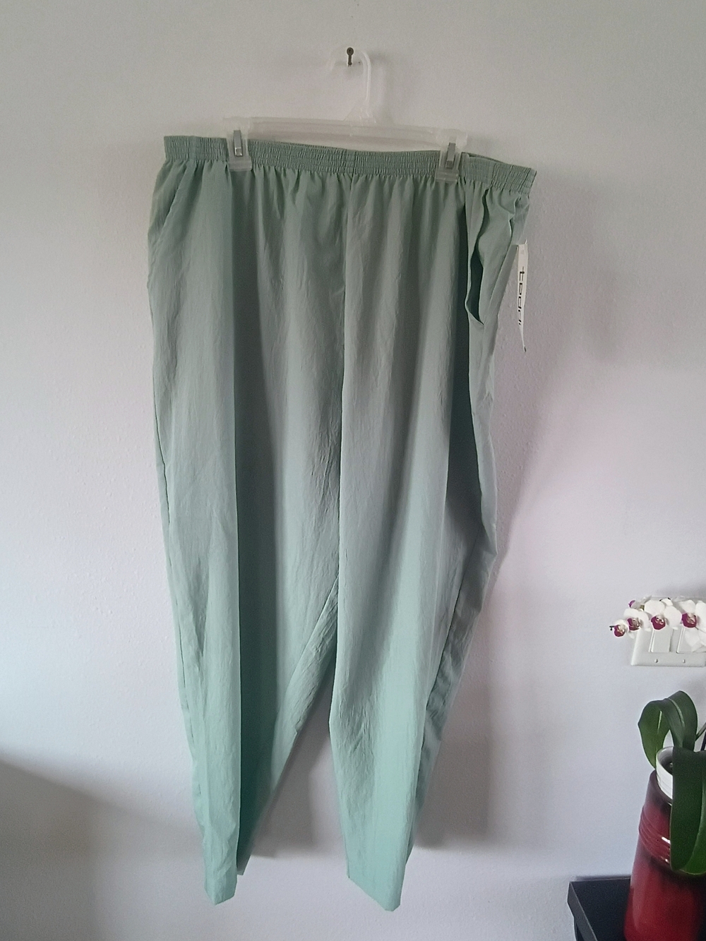 Teddi Wide Leg Pants Womens 26 Sage Green Pull On Elastic Waist Lounge NWT